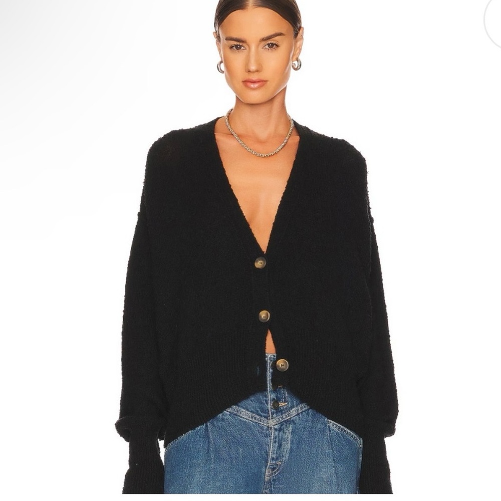 Free People found my friend cardi Women's Black Cardigan Sweater